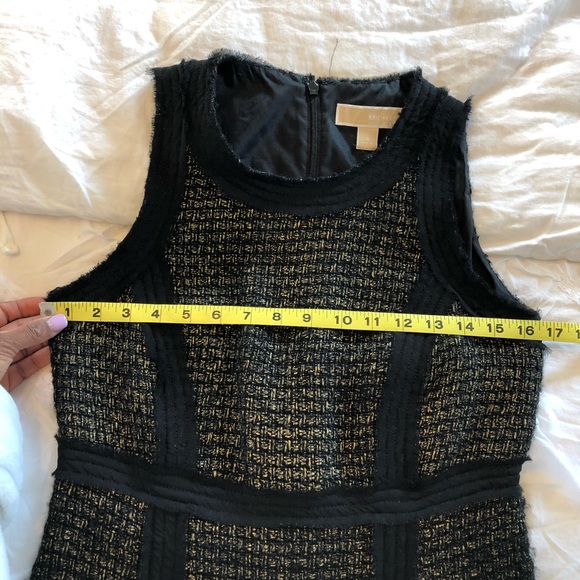 Michael Kors Black and Gold Tweed Shift Dress - Picture 5 of 8